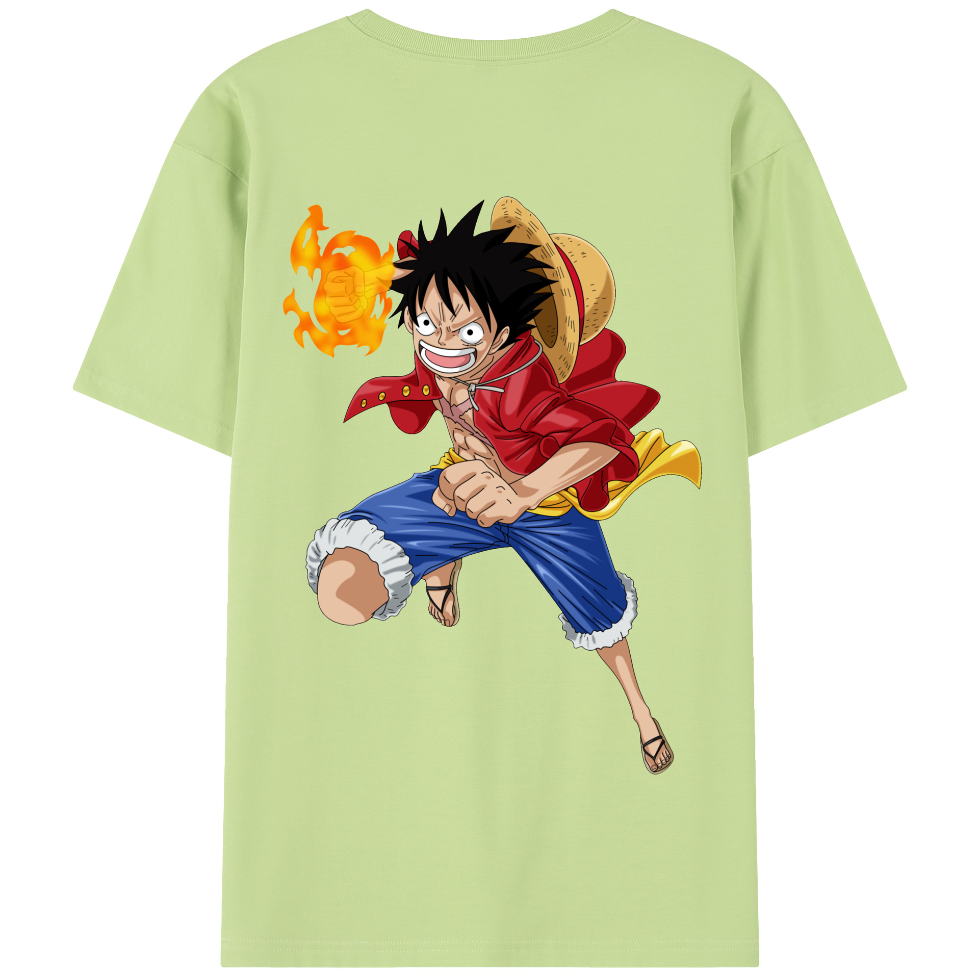 ワンピース モンキー・D・ルフィ ONE PIECE Monkey D. Luffy 綿100％半袖Tシャツ（背面プリント）